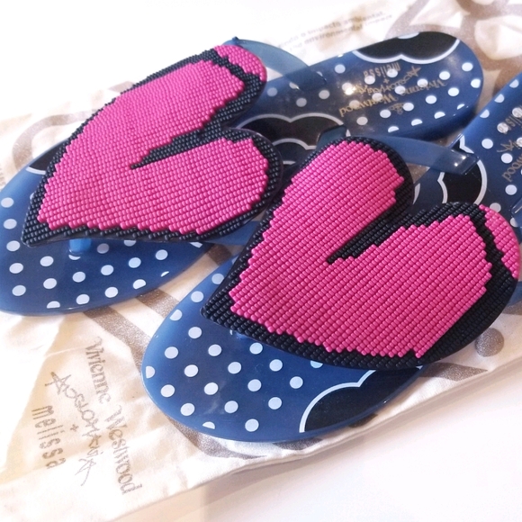 Vivienne Westwood x Melissa Heart Flip Flops - Picture 1 of 4